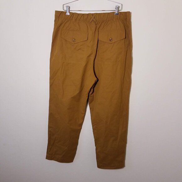 Alex Mill Mens XXL Golden Khaki Pull On Pant Tech Nylon Button Fly New - Picture 6 of 11